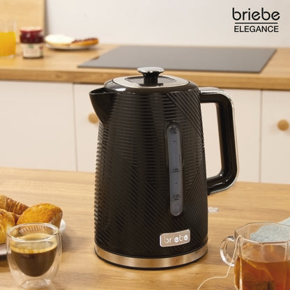 Briebe Elegance Hervidor Agua Eléctrico 1,7l Inalámbrico Ebullición Rápida, Libre De Bpa, Base De 360°, Kt1168blk, Negro_1