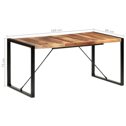 Mesa De Comedor Madera Maciza Con Acabado Sheesham 160x80x75 Cm_4