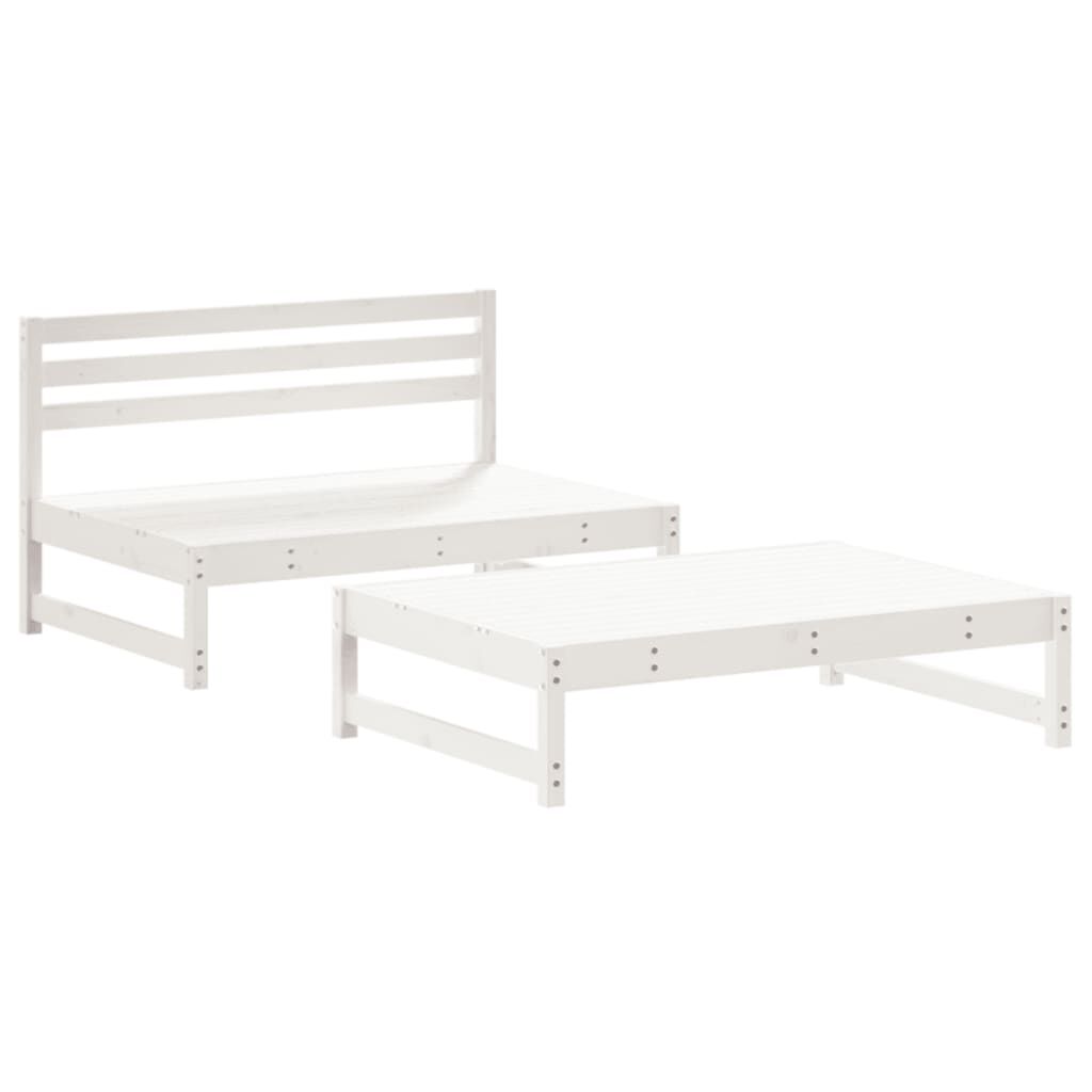 Vidaxl Juego De Muebles De Jardín 2 Piezas Madera Maciza Pino Blanco_0