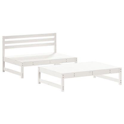 Vidaxl Juego De Muebles De Jardín 2 Piezas Madera Maciza Pino Blanco_0