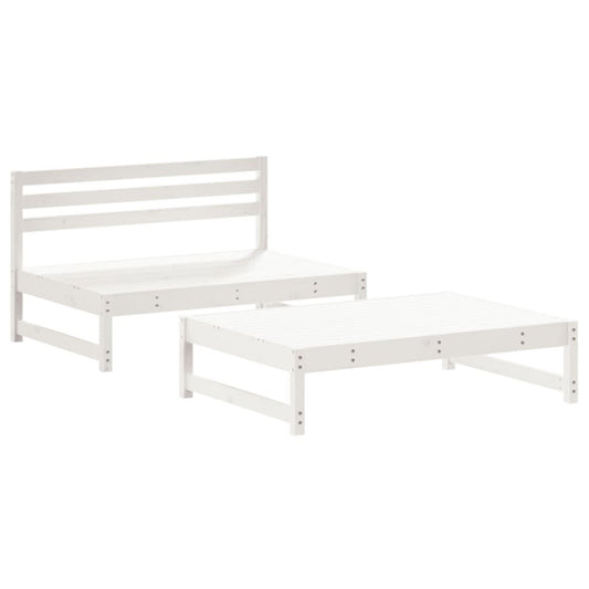 Vidaxl Juego De Muebles De Jardín 2 Piezas Madera Maciza Pino Blanco_0
