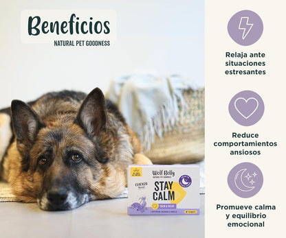 Wolf Belly Stay Calm Calmante Perros y Gatos sabor pollo 30 comp