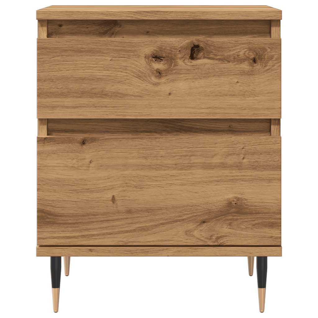 Mesita De Noche Madera De Ingeniería Roble Artisian 40x35x50 Cm_3