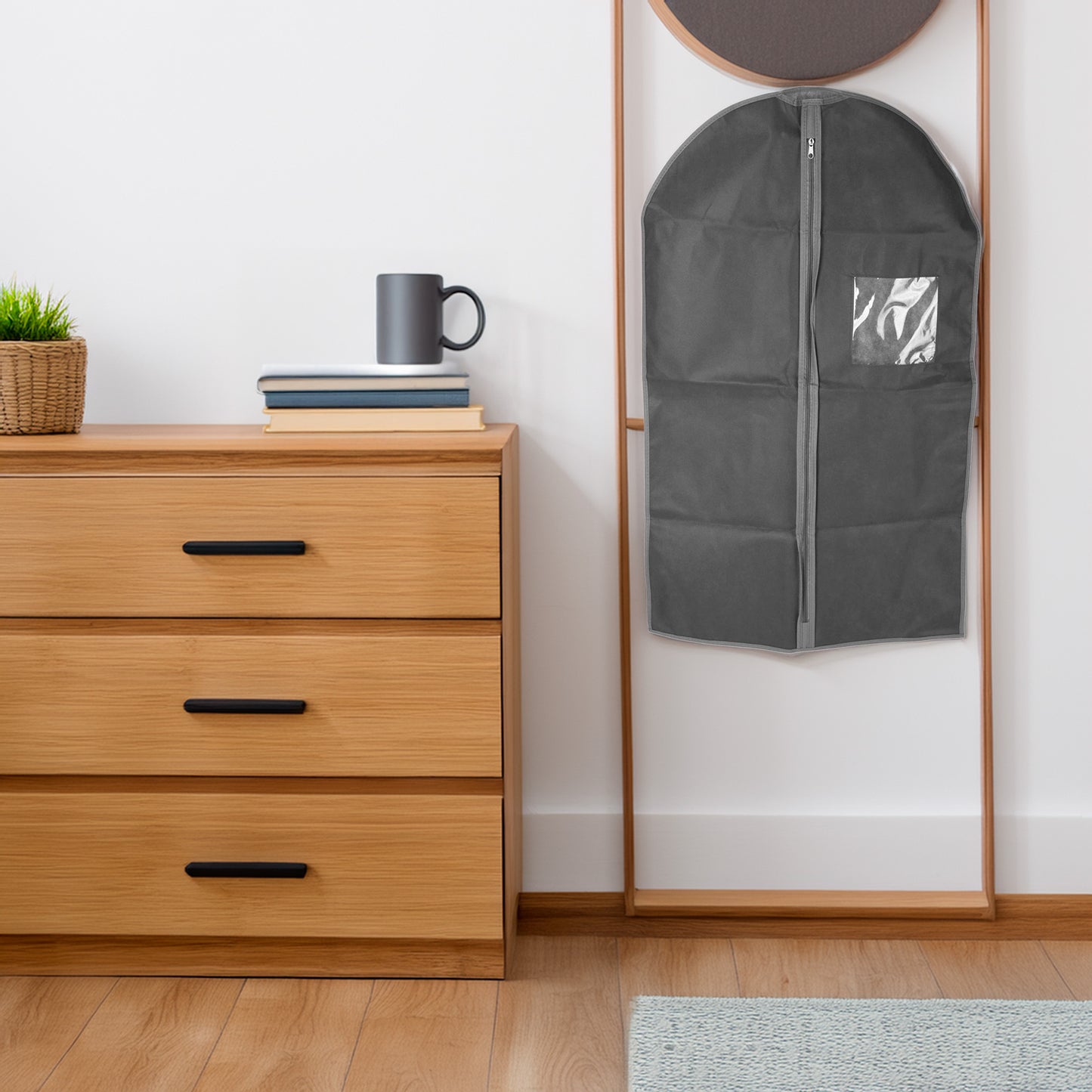 Well Home Bolsa De Traje No Tejida De Alta Calidad Con Cremallera Y Ventana - 60x100cm En Gris Oscuro_2