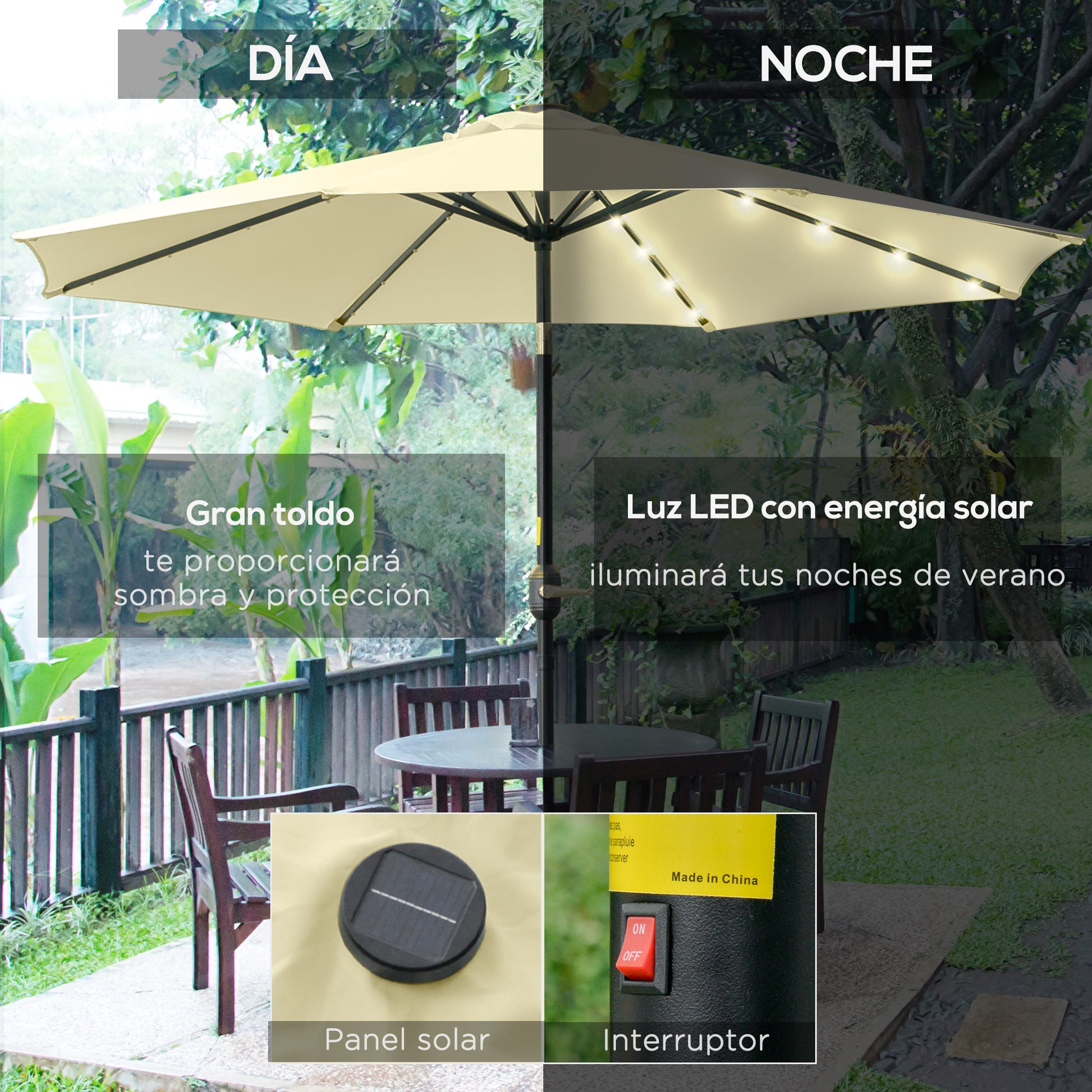Outsunny Sombrilla Terraza Exterior_3