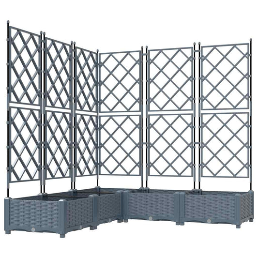 Vidaxl Maceta De Jardín Con Enrejado 5 Pcs Gris Claro_0