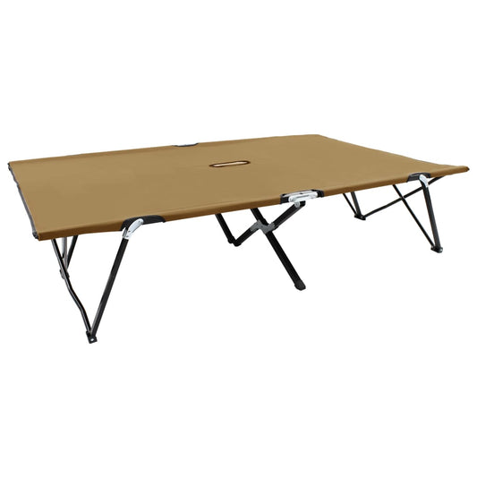 Tumbona Plegable Para 2 Personas Acero Gris Taupe_0