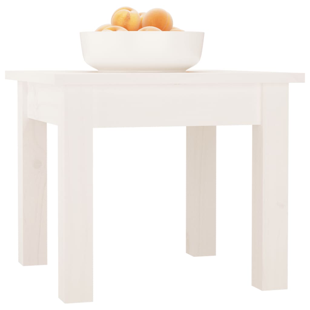 Mesa De Centro De Madera Maciza De Pino Blanco 35x35x30 Cm_2