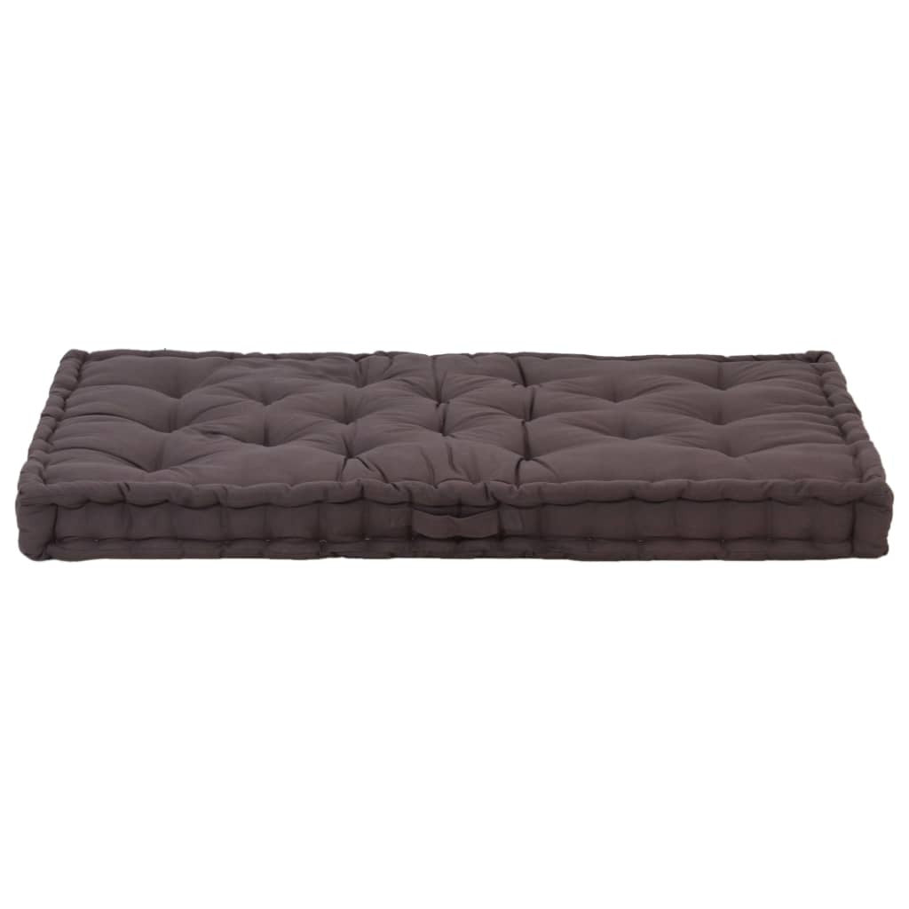 Vidaxl Cojín Para Palés Algodón Gris Antracita 120x80x10 Cm_1