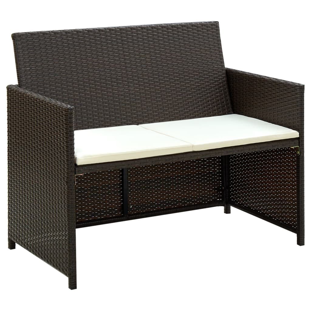 Vidaxl Set Muebles De Jardín 4 Piezas Y Cojines Ratán Sintético Marrón_1