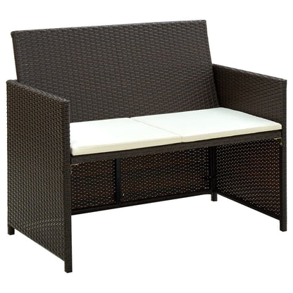 Vidaxl Set Muebles De Jardín 4 Piezas Y Cojines Ratán Sintético Marrón_1