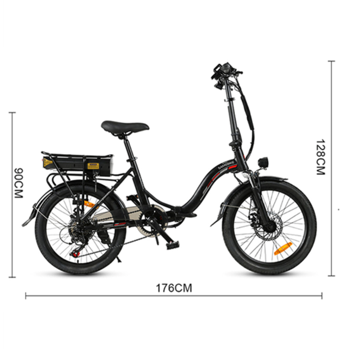 Bicicleta Eléctrica Plegable Samebike Jg20 350w-36v-10ah (360wh) - Rueda 20 Color Blanco_1