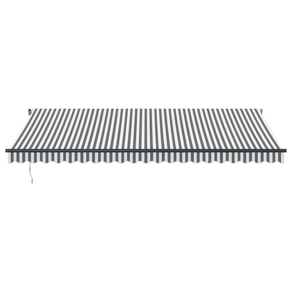 Toldo Retráctil Manual Gris Antracita Y Blanco 500x350 Cm_2