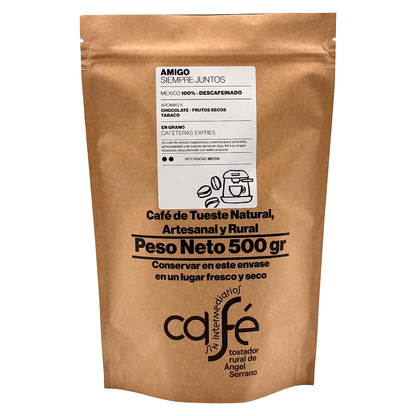 Cafe Sin Intermediarios Café Descafeinado Amigo En Grano Para Espresso 500 G_0