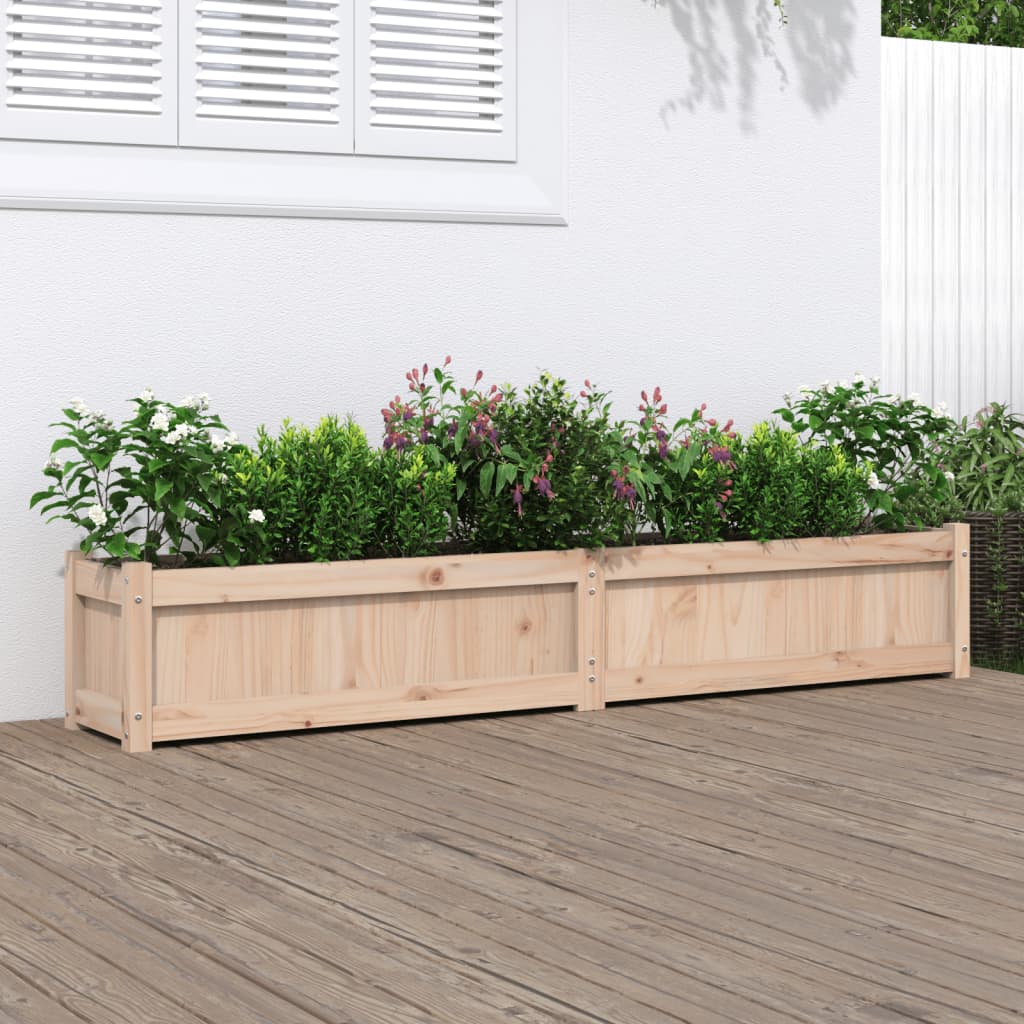 Jardinera De Madera Maciza De Pino 180x31x31 Cm_1