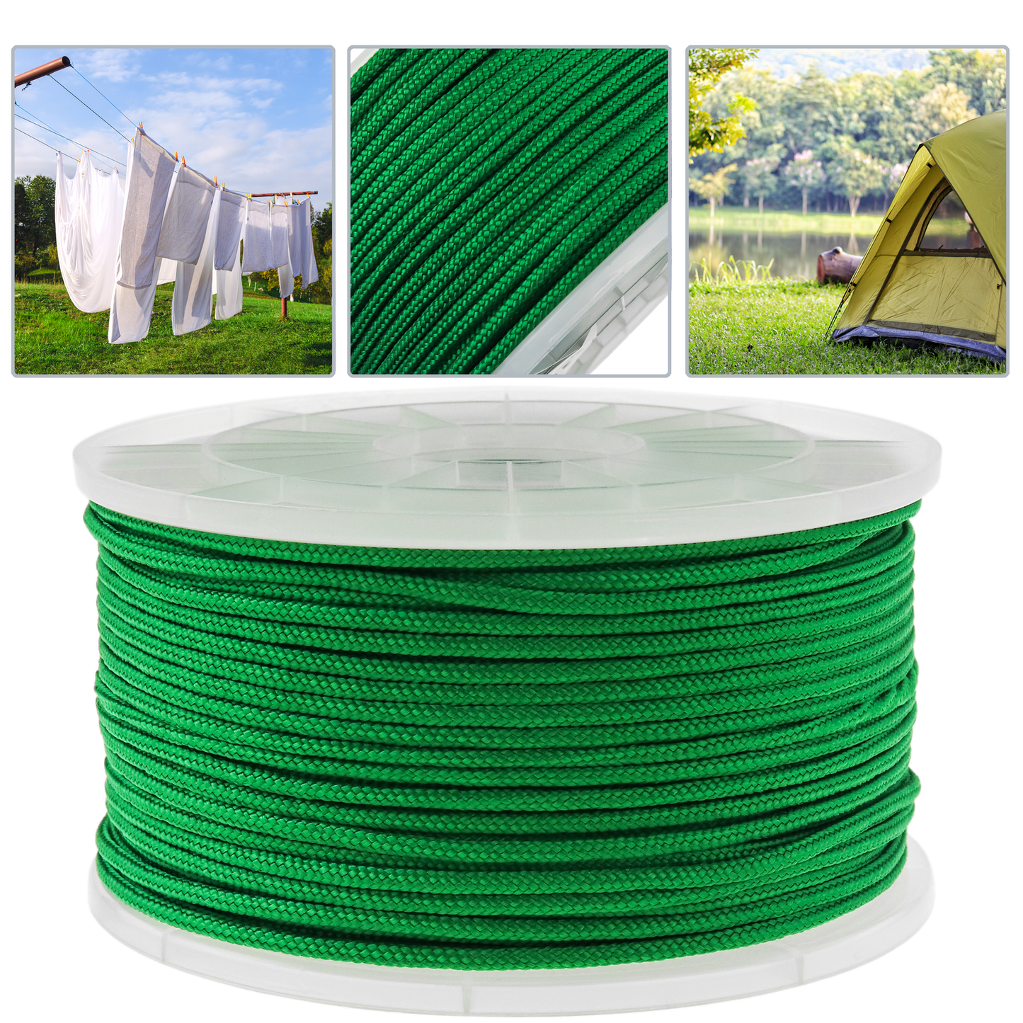 Cuerda Trenzada Multifilamento Pp 100 M X 3 Mm Verde_1