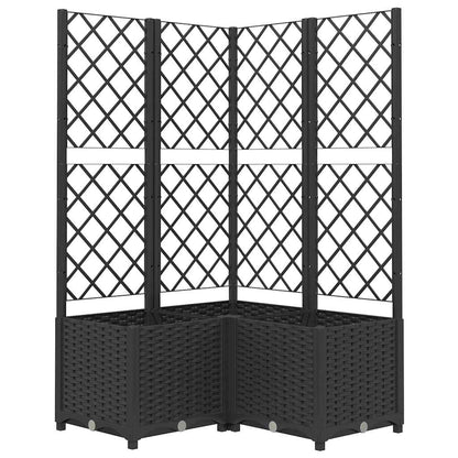 Jardinera Con Enrejado Pp Negro 80x80x136 Cm_0