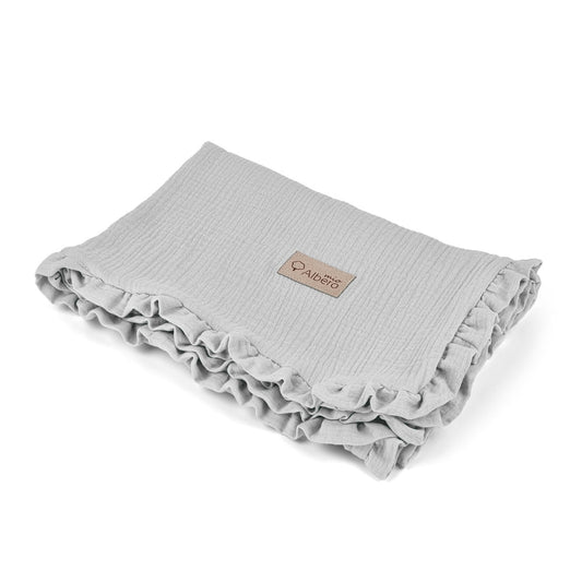 Manta De Bebé Doble Muselina Cotton Color Gris_0