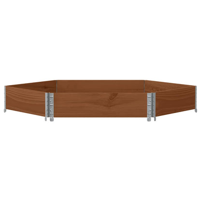 Arriate Elevado Hexagonal Madera Maciza Pino Marrón 160x160 Cm_2