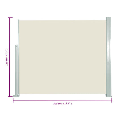 Vidaxl Toldo Lateral Retráctil 120x300 Cm Crema_4