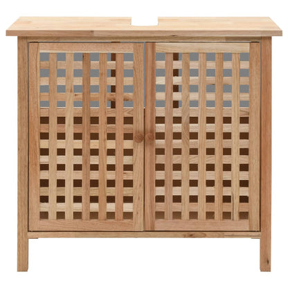 Mueble De Lavabo Madera Maciza De Nogal 66x29x61 Cm_2