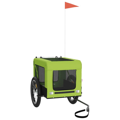 Remolque De Bicicleta Mascotas Hierro Tela Oxford Verde Negro_2