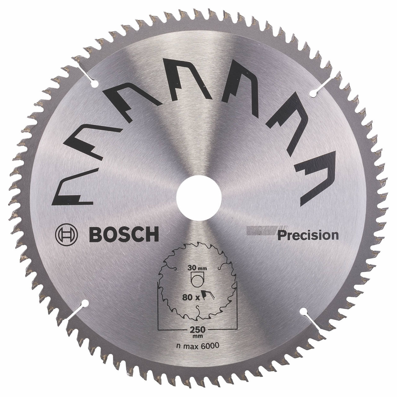 Disco de precisión Bosch para sierra circular 250 x 30 mm 80 dientes