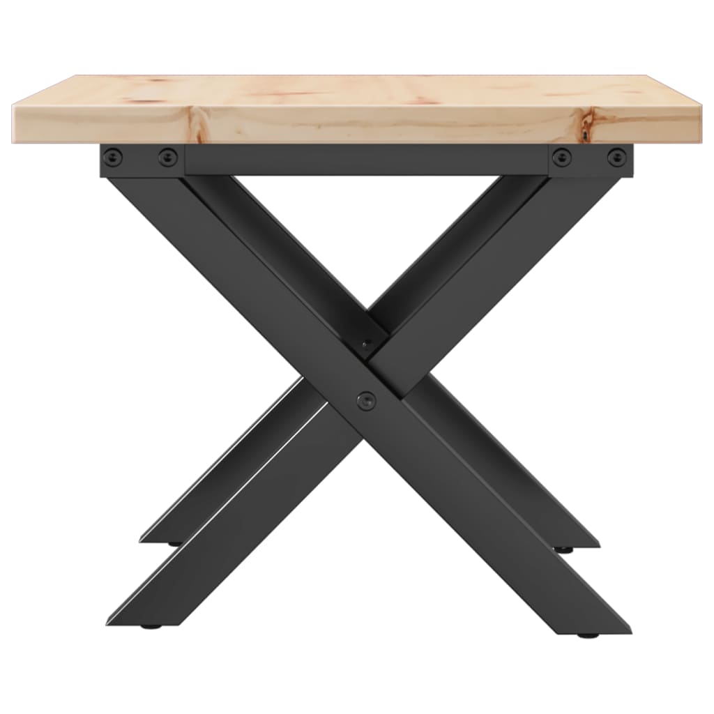 Mesa De Centro Marco X Madera Maciza Pino Y Acero 40x40x35,5 Cm_3