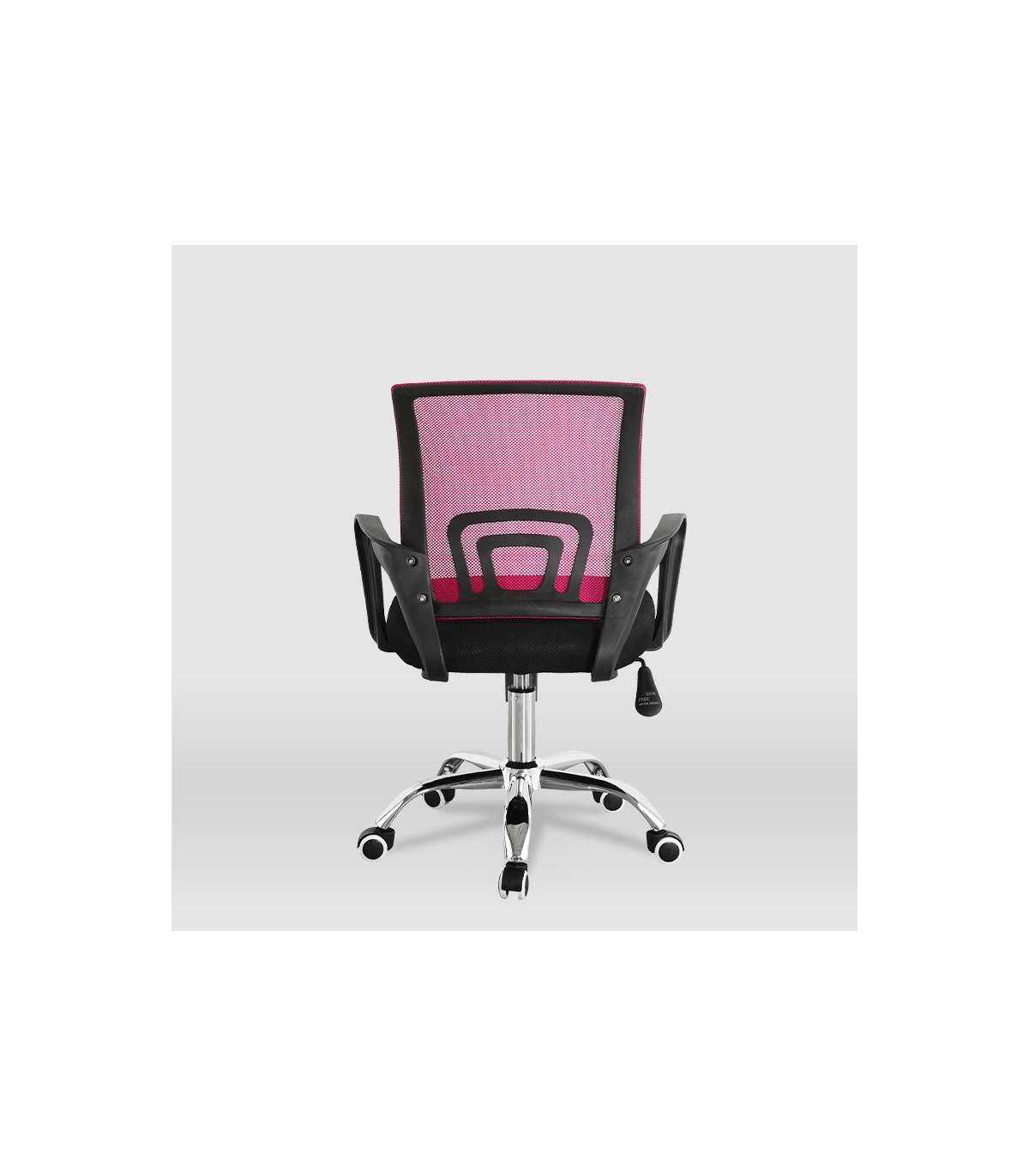 Silla De Estudio Juvenil Martina En Rosa Y Negro. Alto: 88-98, Ancho: 57, Fondo: 53.5_2
