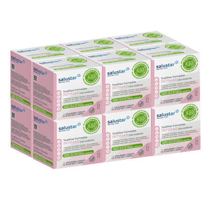Toallitas húmedas para la higiene íntima hidrantes, Salustar, Monod 12 uds