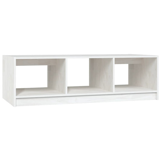 Mesa De Centro De Madera Maciza De Pino Blanco 110x50x34 Cm_0