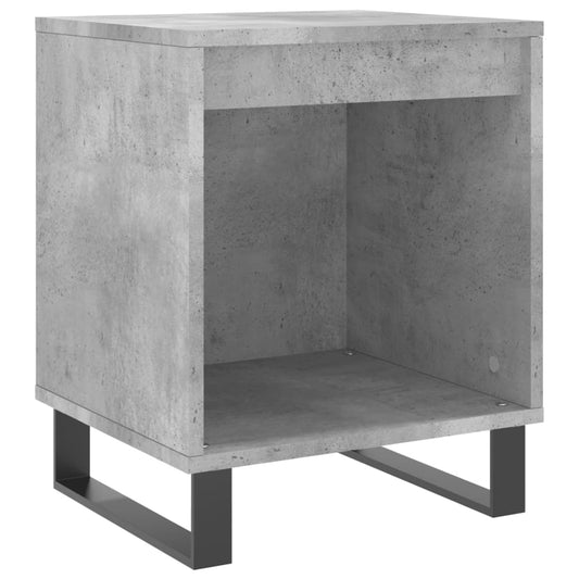 Mesita De Noche Madera De Ingeniería Gris Hormigón 40x35x50 Cm_0