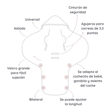 Saco Para Grupo 0 Unviersal Invierno Royal Baby Pink