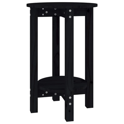 Mesa De Centro De Madera Maciza De Pino Negro Ø40x60 Cm_0