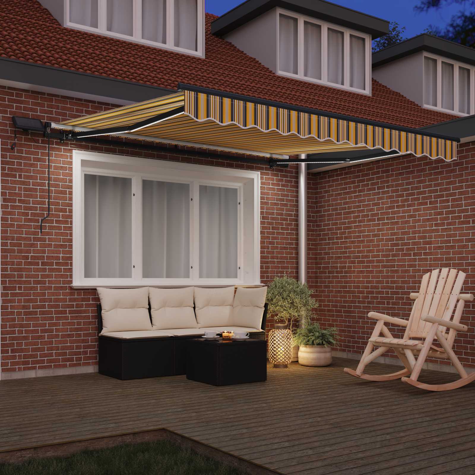 Toldo Retráctil Multicolor 300 X 250 Cm Tela Y Aluminio_2