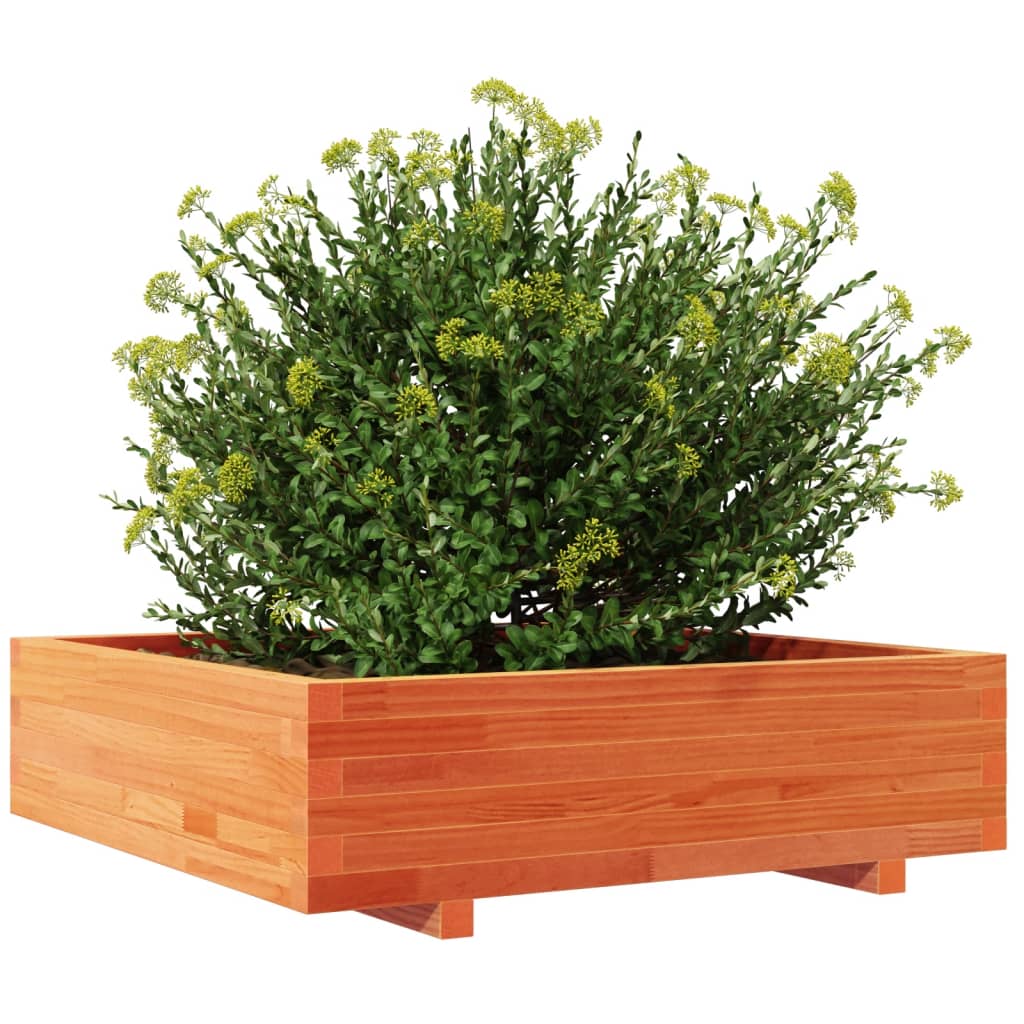 Jardinera De Madera Maciza De Pino Marrón Cera 90x90x26,5 Cm_3