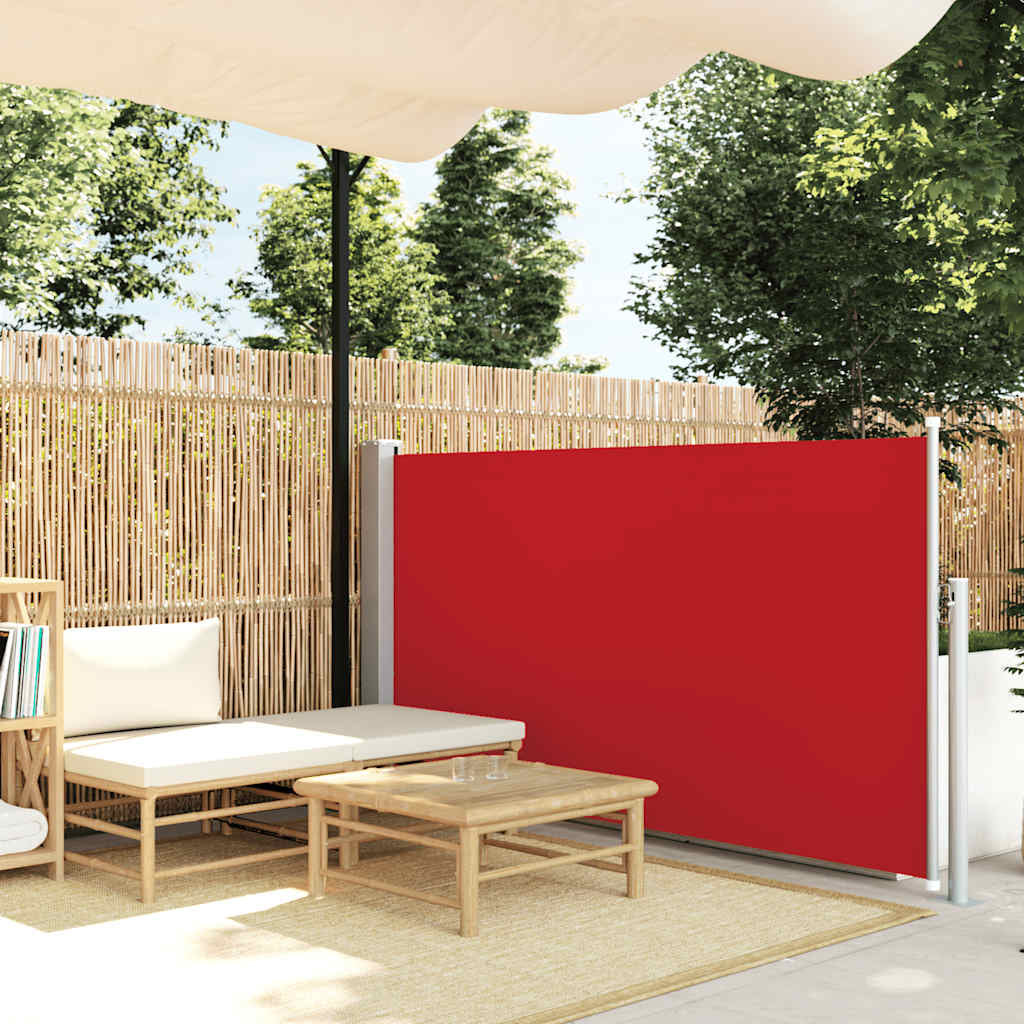 Vidaxl Toldo Lateral Retráctil De Jardín Rojo 100x500 Cm_1