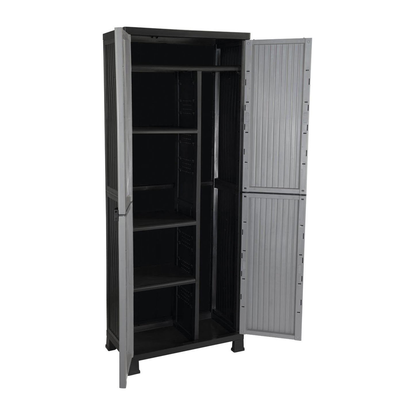 Armario De Resina Exterior Con Escobero Y 4 Baldas 171x68x39cm 7house_2