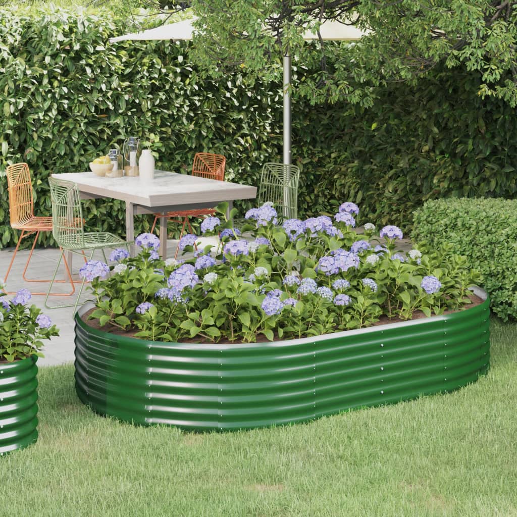 Jardinera Arriate Acero Galvanizado Verde 214x140x36 Cm_1