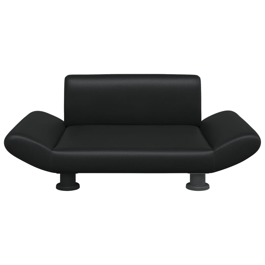 Cama Para Perros De Cuero Sintético Negra 70x45x28 Cm / Vetonek_3