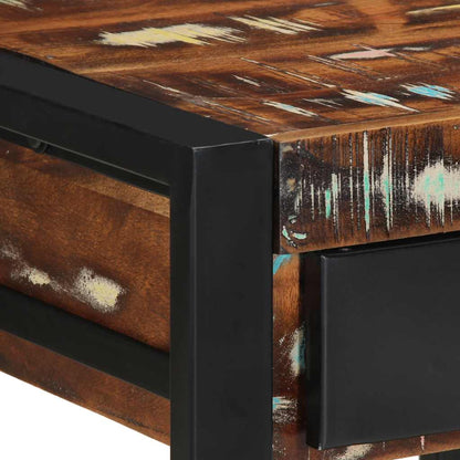 Mesa Auxiliar Multicolor 40x40x50 Cm Madera Maciza Reciclada_4