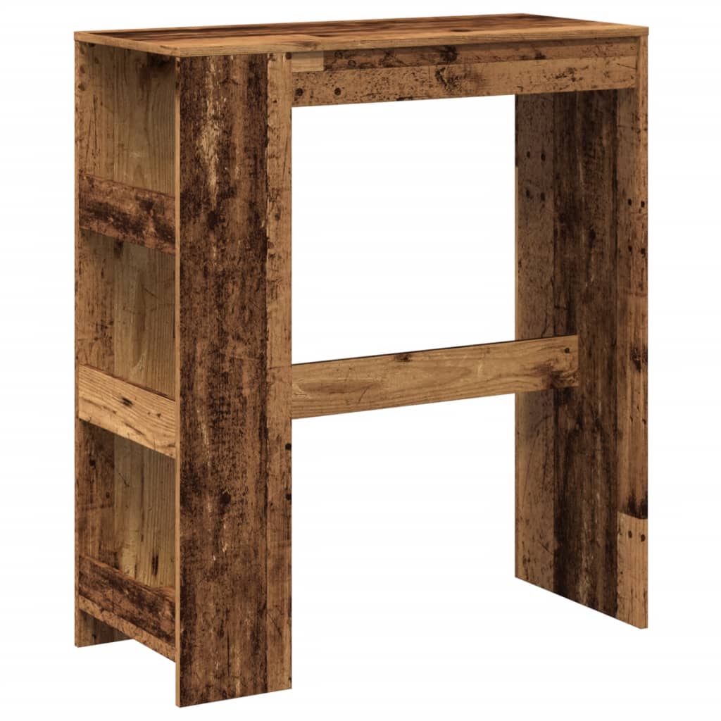 Mesa Alta Con Estantes Madera Envejecida 90x40x103,5 Cm_0