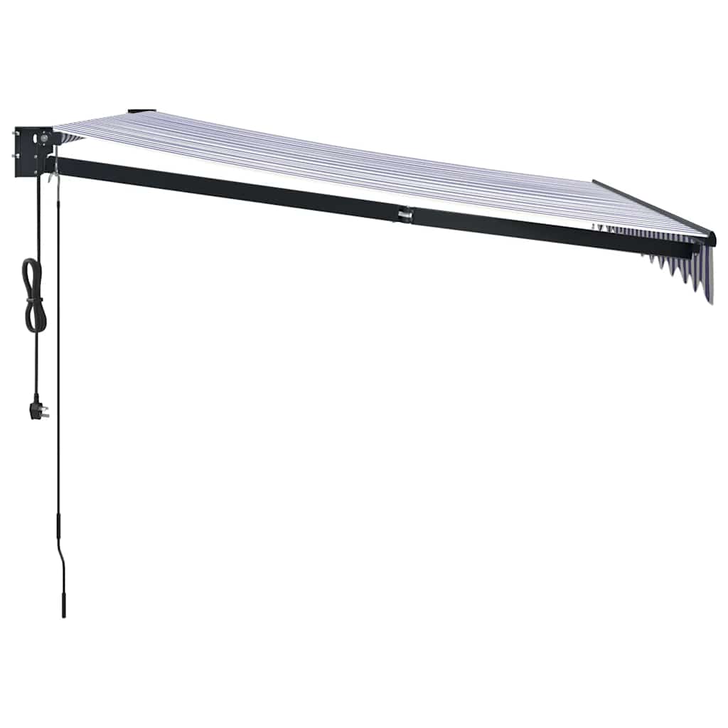 Toldo Retráctil Automático Azul Y Blanco 3,5x2,5 M_5