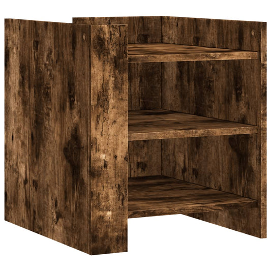 Mesita De Noche Madera De Ingeniería Roble Ahumado 45x50x50 Cm_0