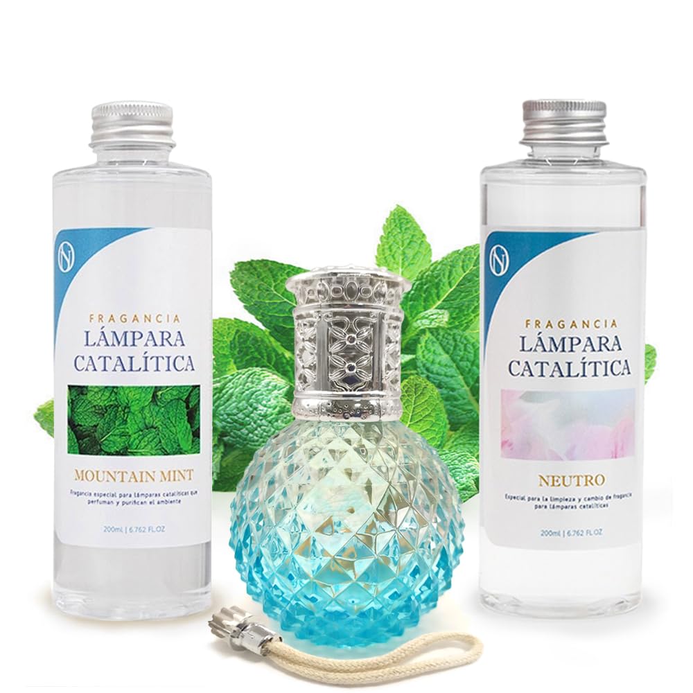 Pack Ahorro Lámpara Catalítica Blue Diamonds + Fragancia Mountain Mint 500ml + Limpiador Neutro 200ml + Mecha Repuesto_0