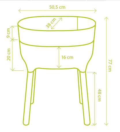 Jardinera Elevada Urbalive High  Con Auto-riego Marrón.