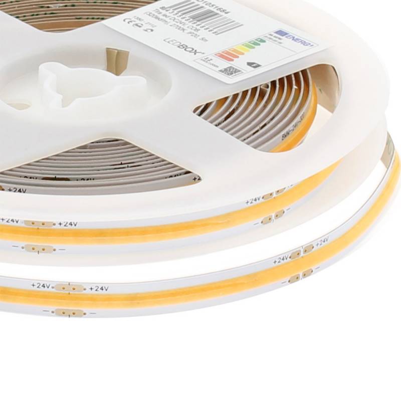 Tira Led Monocolor Cob, Dc24v, 5m (350led/m), 60w, Cri>92, Ip20, Blanco Frío_0