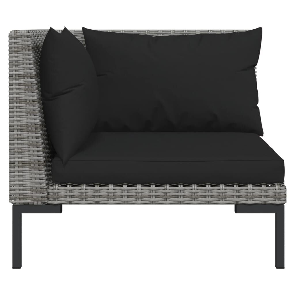 Vidaxl Muebles Jardín 3 Pzas Ratán Sintético Semicircular Gris Oscuro_3