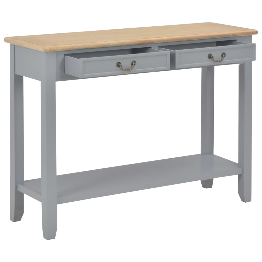 Mesa Consola De Madera Gris 110x35x80 Cm_0