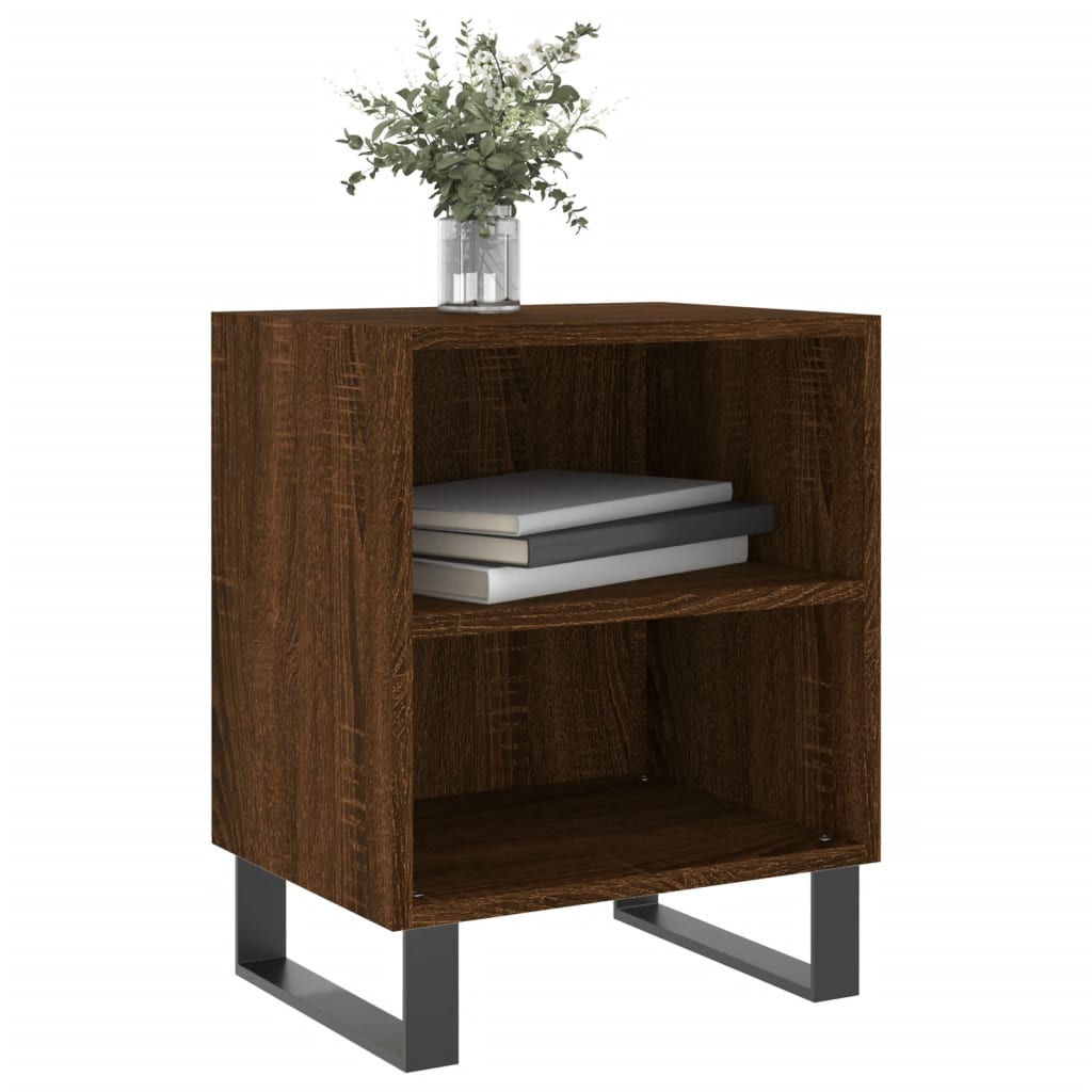 Mesita De Noche 2 Uds Madera Ingeniería Roble Marrón 40x30x50cm_1